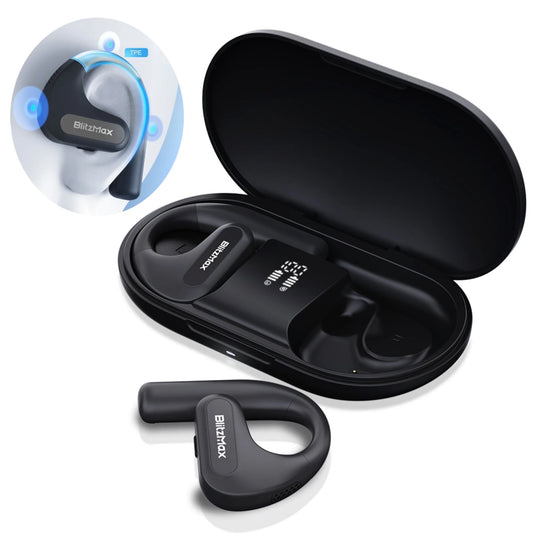 Open Ear Headphones, True Wireless Air Conduction Earbuds with Microphone, Sweat Resistant Sports Headphones for Sports, Office, Bluetooth 5.3 Earphones